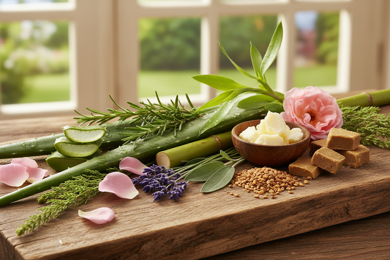 Glory Covering is a hair and skin care product line. we use products from our garden like aloe vera, rosemary, Rose, lavender, bamboo, Sage, fenugreek, horsetail, shea butter, cocoa butter. we love keeping our products as close to nature as possible. our CEO/Founder is a Master Herbalist. Our products are 99% vegan. 